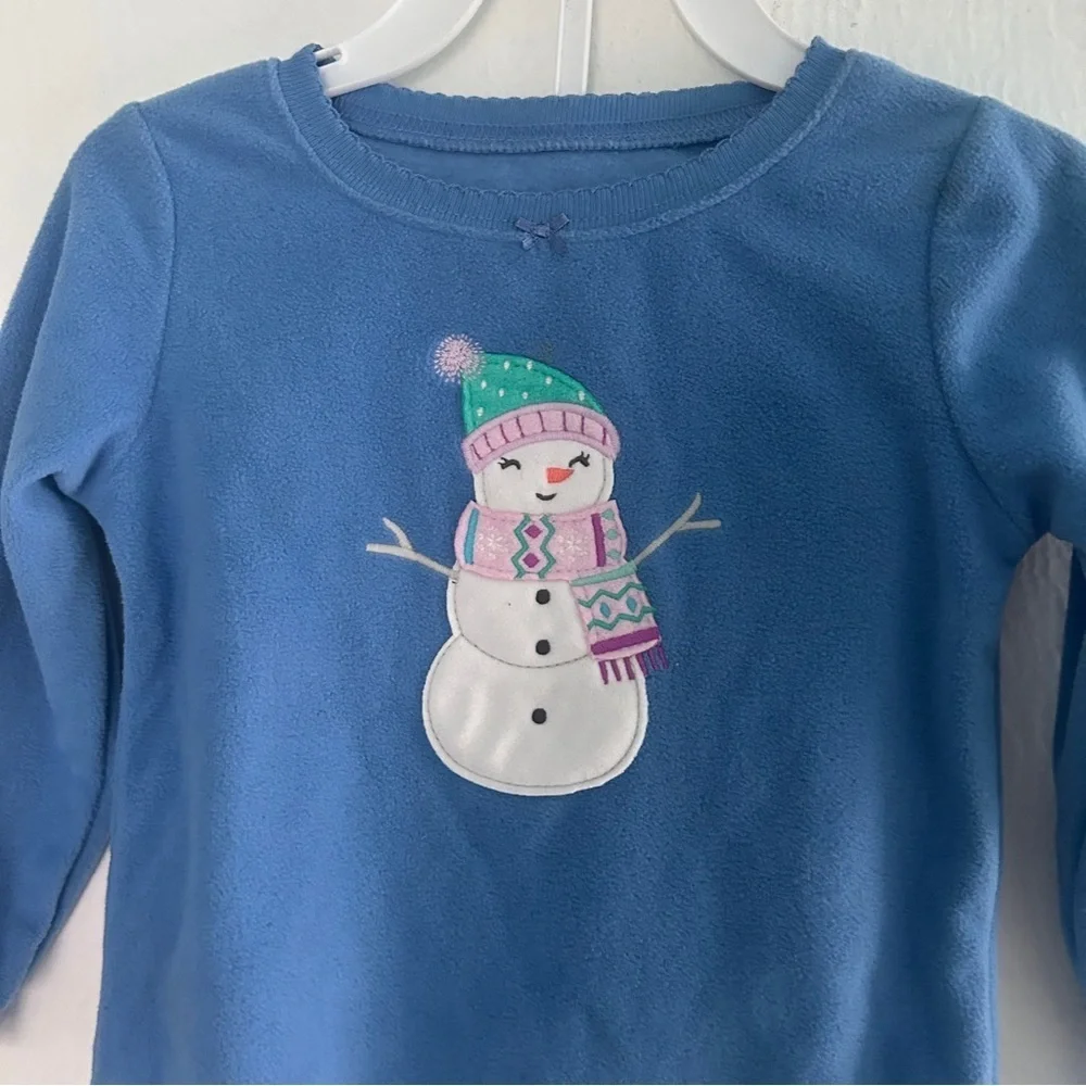 NWT Carters 2pc Snowman Fleece Toddler Girl Set 2T/2  Blue Purple*